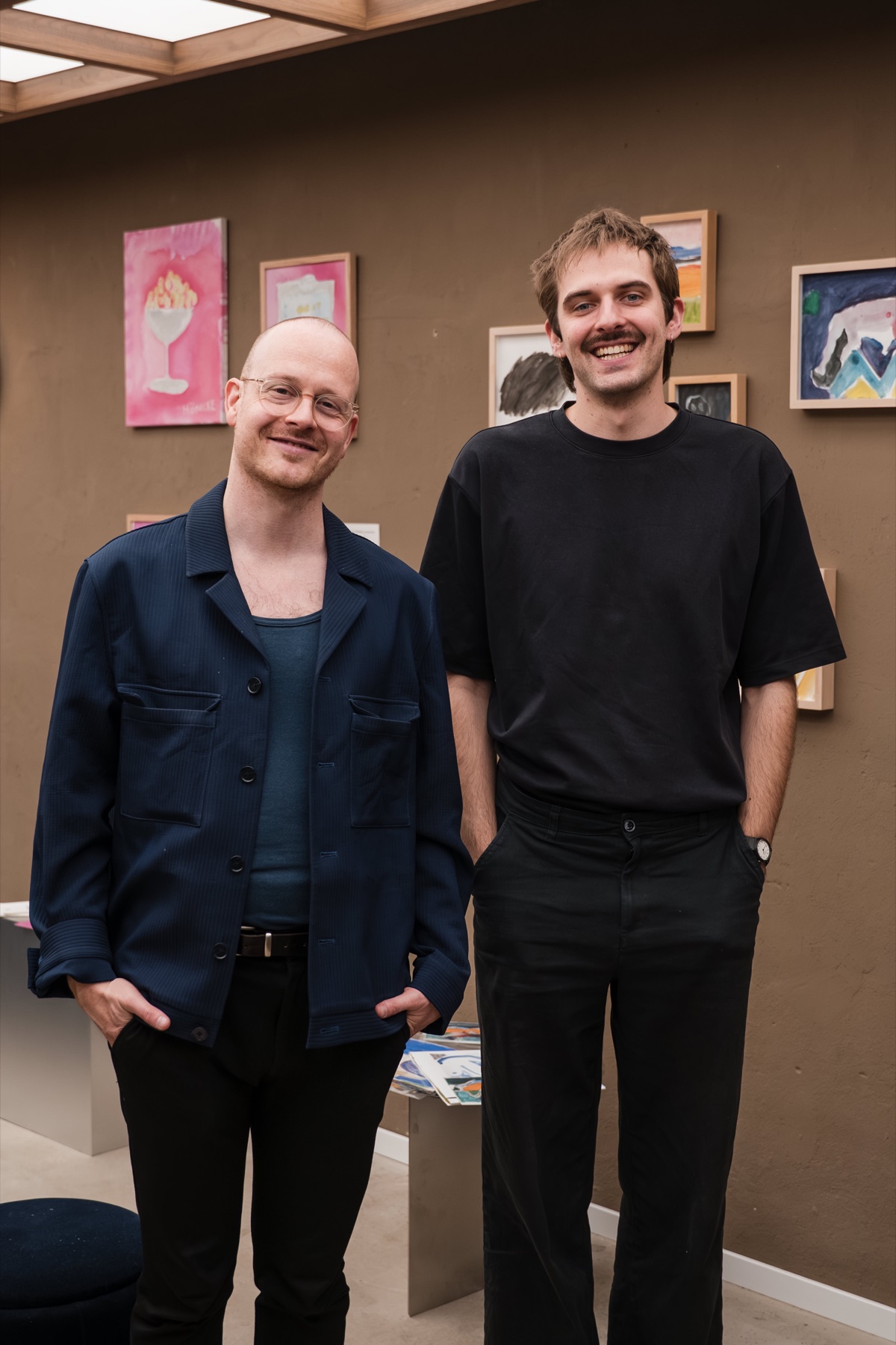 Michael Nickel and Jonathan Goudefroy, founders of carry, at an art exhibition in Berlin